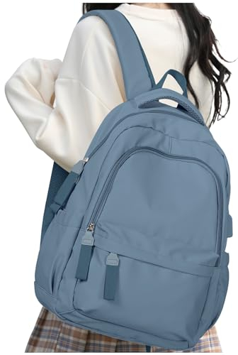 HYC00 Mochilas Portatil Mujer, 14 Pulgadas Mochila Escolar Adolescente Mochilas Instituto Chica Mochilas Colegio Mochila Universitaria Mochila Mujer Trabajo Mochilas Tipo Casual Backpack, Azul Real