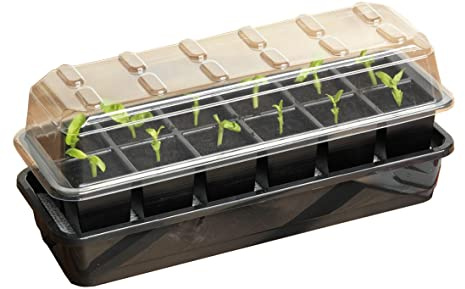 Muddy Hands 12 Cell Self Watering Windowsill Propagator - Perfect Plant Germination Seedling Seed Stater Tray Kit (Made from 100% Recycled Plastic)