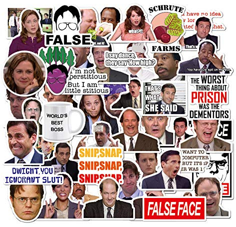The office Aufkleber Pack 50 Stück VinylAufkleber für Wasserflaschen, Laptops, Autos, Skateboards, Höhlendekorationen für Herren…