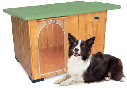 Hundehütten Hundehaus Hundehöhle Aus Massiv Holz Echtholz Geshenk THERMOVORHANG Made in Italy Mod. Italy C - Setter 90x72xH62