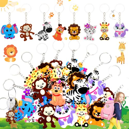 Oneroomone 32 Pièces Mini-Porte-Clés, Porte-Clés Mignon, Porte-Clés Animaux, pour Clés, Portefeuilles, Sacs à Dos, Sacs à Main, Téléphones Portables, Porte-Clés