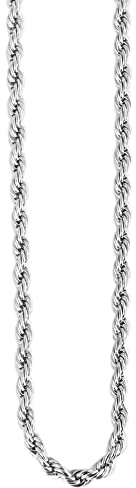 Akzent Unisex-Kette Edelstahl Kordelkette Silberfarbig Karabiner 40-60 cm 5000180 (60)