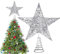 HONGECB Stella Superiore per Albero di Natale, Puntale Scintillante, Topper Decorativo, 20x25 Cm, Argento