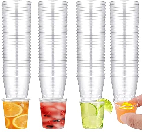 100 Stück Transparente Shot Becher, Plastik Schnapsgläser 30ml Transparent - Schnapsbecher Aus PS, Trinkbecher, Schnapsbecher Aus Plastik, PS Material, Für Verkostung, Partys, Und Getränkeverkostung