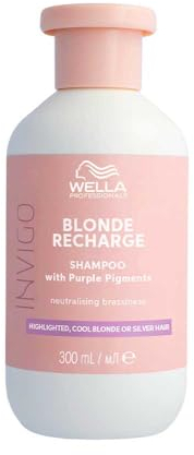 Wella Professionals INVIGO BLONDE RECHARGE Shampoo – Für blondes Haar, Farbschutz & Neutralisierung, Silbershampoo, 300 ml