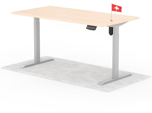 Standable ECO Höhenverstellbarer Schreibtisch 160 x 80 cm I elektrischer Office Table mit 3 Speicherstufen I Schreibtisch höheneinstellbar 70-115 cm I Büro-Tisch mit 1,8 cm Dicke