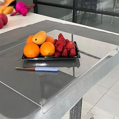 Taglieri in Acrilico,Tagliere Trasparente Cucina Riutilizzabile con Bordo Antiscivolo Trasparente per Piano di Lavoro,Protezione per Casa e Ristorante (35x30cm)