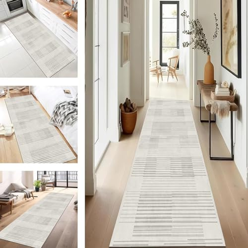 SUCERU Teppich Läufer Küchenteppich Flur Läufer Waschbar Küchenläufer 100X200CM Grau rutschfest Outdoor Teppich Für Badezimmer Wohnzimmer Schlafzimmer Kinderzimmer Flur Läufer