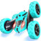 Ferngesteuertes Auto, 90 Min Spielzeit, 2.4Ghz Doppelseitig 360° drehbare RC Stunt Crawler mit Scheinwerfern, 4WD Off Road Drift RC Auto Spielzeug Geschenke für Jungen 6-12 Hellblau