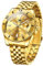 OLEVS Gold Armbanduhr Herren Großes Gesicht Edelstahlband Diamant Uhren Klassisches Luxus Großes Zifferblatt Analog QuarzUhr Wasserdicht Leuchtend Business Herren Kleid Uhr