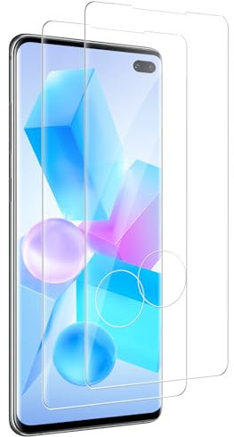 Agedate für Panzerglas für Samsung Galaxy S10 Plus, 2 Stück Panzer Schutz Glas für Samsung S10 Plus Schutzfolie, HD Displayschutzfolie, 9H Härte, Blasenfrei Panzerfolie für Galaxy S10+ Schutzglas