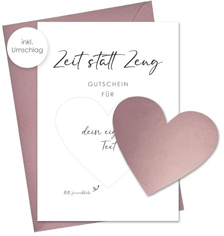 Rubbelkarte zum selber ausfüllen - Zeit statt Zeug als Gutschein oder Geschenk - Rubbellos - Wellness - Geburtstag - Gutscheinkarte - Postkarte
