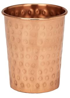 NKlaus handgefertigter Kupferbecher, 300 ml, 100% reines Kupfer | Der handgefertigte ayurvedische Trinkbecher besitzt ein gehämmertes Gehämmert-Design