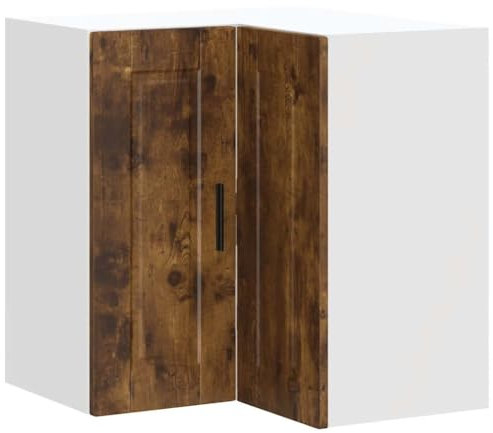 vidaXL Porto Smoked Oak Kitchen Wall Corner Cabinet - Engineered Wood 57x57x60 cm - Modern Storage for Kitchens