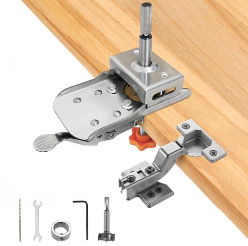 Gabarit de perçage de charnière de 35 mm - Gabarit de perçage - Charnières à pot - Localisateur de guide de perçage pour installation de porte cachée - Outils ménagers - Alliage d'aluminium -