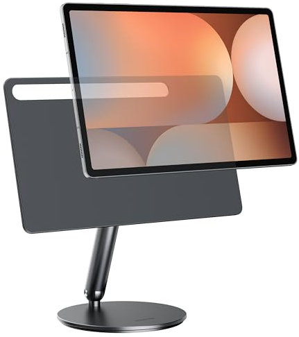 LULULOOK Soporte magnético de 360° para Samsung Galaxy S10 Plus de 12,4 Pulgadas, Plegable, Ajustable, Aluminio, con Base giratoria para Samsung Galaxy Tab S10+/S9+/S8 Plus/S8+/S7 FE/S7 Plus/S7+