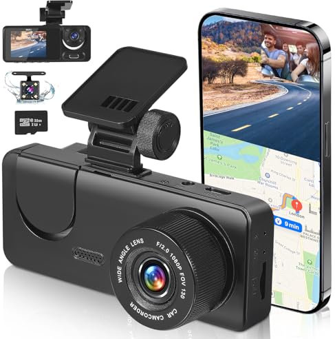 Dash Cam for Cars Front and Rear 4K+1080P Full HD In Car Camera Dual Lens with 32GB SD Card Built-in WiFi Dash Cam 170° Wide Angle, Night Vision, G-Sensor, Parking Monitor DOYFAY