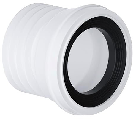 Universal Straight WC Toilet Pan Connector 4'' (100mm/110mm) - Toilet Waste Pipe Connector Made From High Quality Polypropylene, Fits 90-107mm Inlet, Easy-Fit for PVC-U & Cast Iron