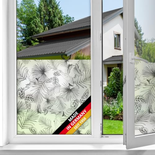 d-c-fix Privacy Window Film Botanicals 67,5 cm x 1,5 m Static Cling | Static Window Film with Modern Pattern, Static Adhesion, Opaque Decorative
