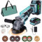 Meuleuse D'angle Sans Fil 125mm,Professional 21V System Meuleuse Angulaire Sans-Fil avec 4000 mAh & Chargeur, 6 positions de Réglage, 9000 tr/min Moteur Brushless Meuleuse à Métaux Avec Disques