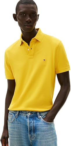 Tommy Hilfiger Herren Poloshirt Kurzarm 1985 Regular Fit, Gelb (Morningside Yellow), XXL