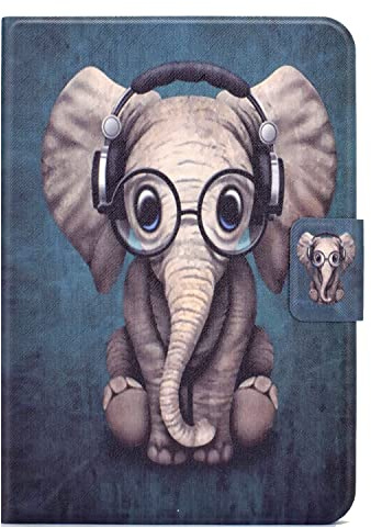 Bspring Coque pour Coque pour iPad 11 Pouces(A16) 2025, iPad 10ème Génération 10,9 Pouces 2022 Housse de Protection Cuir PU Etui Flip Cover Poche Case avec Support pour iPad 10,9,Éléphante