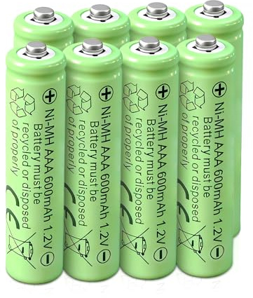 Rechargeable AAA Batteries,Ni-MH 1.2V 600mAh High Capacity (8-Pack)