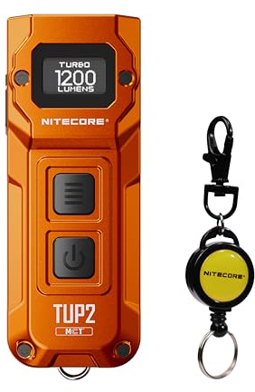 Nitecore TUP2 MCT Three Color Temperature EDC 1200 Lumens Retractable Smart Keychain (Orange Alloy)