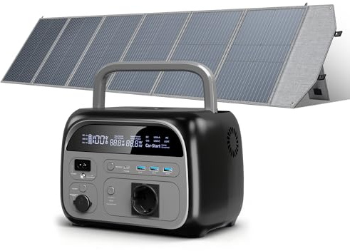 CTOLITY AP400 Centrale Elettrica Portatile 500W, 345Wh Generatore Solare LiFePO4 con Pannello Solare 200W,Ricarica Rapida con Spina UE da 2,5 H 220 V per Campeggio, Viaggi, Interruzioni di Corrente