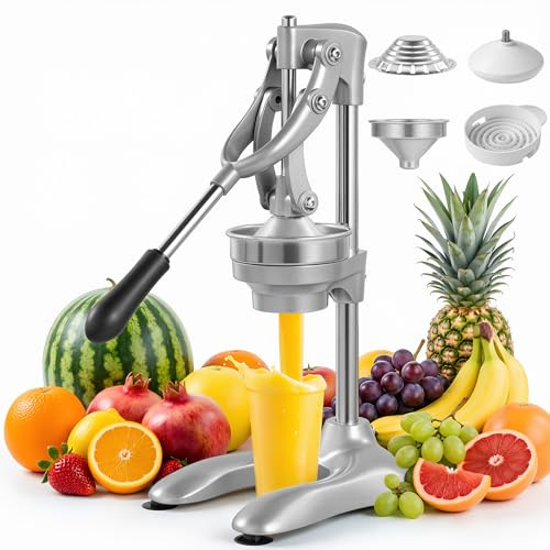 wowspeed Manual Lemon Juicer Machine, Manual Orange Juicer Professional Citrus Juicers Lemon Squeezer, Commercial Extractors Countertop Squeezer for Orange Lime, Whole Fruit Juicing (Titanium Grey)