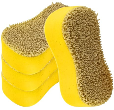 4 Pack Large Car Wash Sponges, Car Cleaning Jumbo Sponge | Non-Scratch, Big Size Sponges Kit for Car, Boat, RV, Windscreen & Household Washing