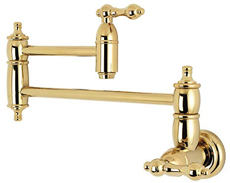 Kingston Brass KS3102AL Restoration Pot Filler, Polished Brass