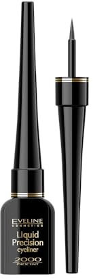 Eveline Cosmetics Eveline Flüssiger Eyeliner Präzision 2000% - Lang anhaltender, wischfester Schwarzer Eyeliner