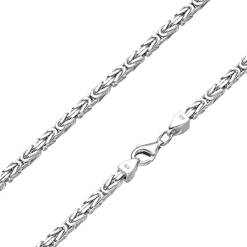SchmuckForever Königskette 3mm 925 Silber massiv - Länge Wählbar - Collier Halskette oder Armband (55.00, Zentimeter)