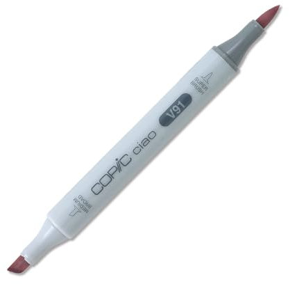 COPIC Ciao Marker Typ V - 91, Pale Grape, vielseitiger Layoutmarker, mit einer mittelbreiten und einer Brush-Spitze