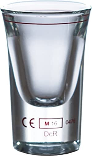TableRoc 700471 Junior Schnapsglas, Shotglas, Stamper, 30 ml, mit Rotring bei 2cl, Glas, transparent, 12 Stück