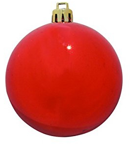 EUROPALMS Dekokugel 30cm, rot | Deko-Kugel aus Kunststoff für Innen- und Außendekoration