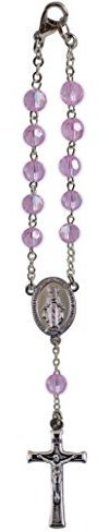 Cathedral Art Amethyst (Abbey & CA Geschenk) Juni-/Light Geburtsstein Auto Rosenkranz, Stein