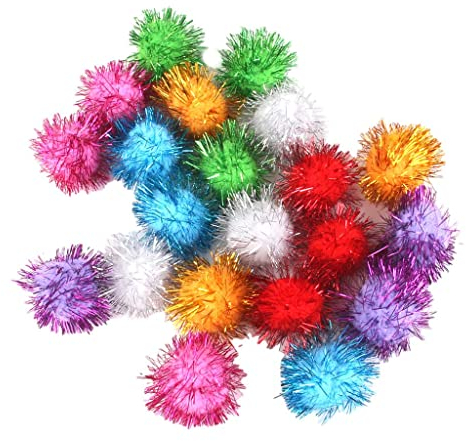 Gazechimp 3.5cm Lametta POMPONS Bälle Katze Spielzeug FLAUSCHIG