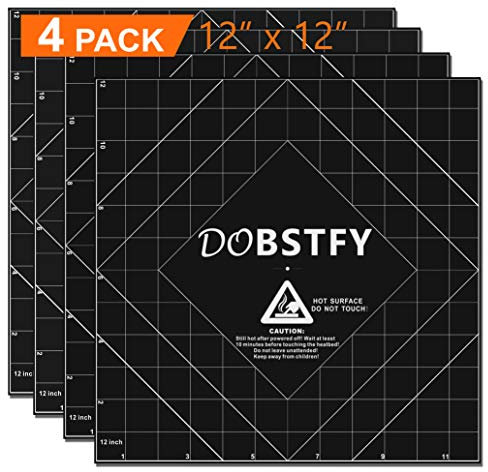 3D-Druck-Oberfläche, 3D-Drucker-Heizbett-Plattform-Aufkleberbogen, 30,5 x 30,5 cm, quadratisch mit Premium-Kleber für CR-10/CR-10S 3D-Drucker 310 x 310 mm (4 Stück)