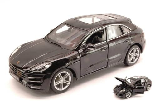 Scale Modell KOMPATIBEL MITPORSCHE MACAN 2013 Black 1:24 BURAGO BU21077BK