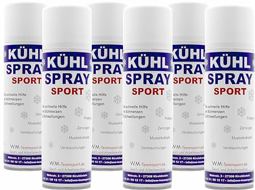 6 Dosen (à 300 ml) WM-Teamsport Original Sport- Kühlspray, Eisspray Kältespray