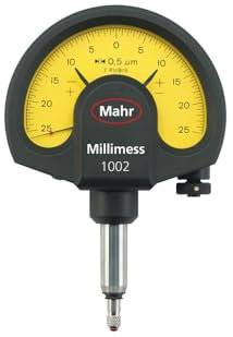 Mahr 4334005 Millimess 1003 T Mechanischer Ziffernblattvergleicher, 1 µm Graduationswert, gelb