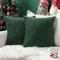 MIULEE 2er Set SAMT Weihnachten Kissenbezug Kissenhülle Dekorative Dekokissen Sofakissen Lendenkissen Wurfkissenbezug mit Verstecktem Reißverschluss Sofa Schlafzimmer 20x20 Inch 50x50 cm Dunkelgrün