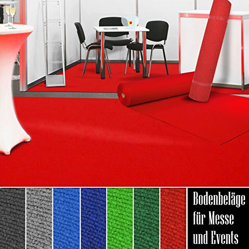 Floordirekt Roter Teppich 100 x 800 cm - VIP Läufer Event Teppich Premierenteppich Empfangsteppich Messeteppich Hochzeitsteppich - Wunschmaß