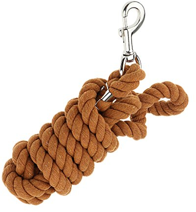 Perfeclan Seil Baumwollseil Führstrick Panikhaken Karabinerhaken Führleine, Braun