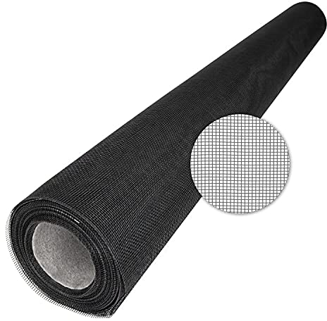 TESO Insektenschutz Gaze - Mückenschutz - Fliegengitter - UV-Beständig - mit PVC Beschichtung - einzeln verpackt (Schwarz, 100 x 500)