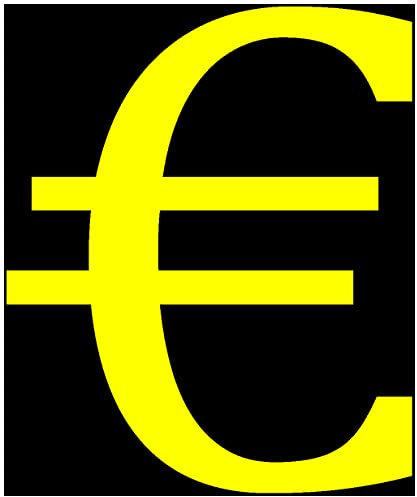 Samunshi® Aufkleber Eurozeichen Euro für Auto Motorrad in 9 Größen und 25 Farben (3,3x4cm gelb)