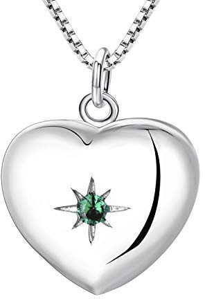 YL Femme Collier Coeur Médaillon Photo en Argent 925 Personnalisé Medaillon Porte Photo Pendentif Bijoux