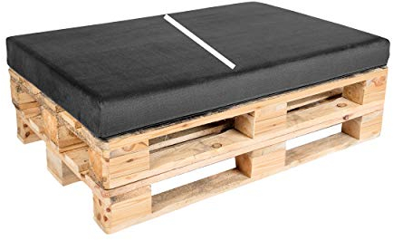 TexDeko BEZUG Easy-CLEAN für Palettenkissen (ohne Schaumstoff/Füllung) Replacement für Palettenpolster In & Outdoor (Halbes Palettenkissen 60x80x12cm Anthrazit)